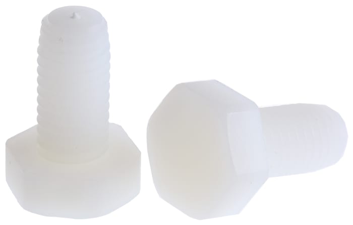 RS PRO Plain Nylon, Hex Bolt, M10 x 20mm