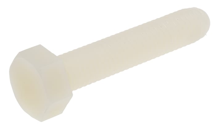 RS PRO Plain Nylon, Hex Bolt, M10 x 50mm