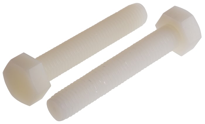 Plain Nylon Hex, Hex Bolt, M10 x 60mm