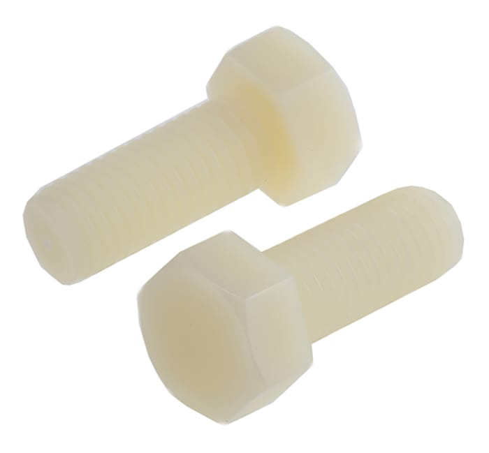 RS PRO Plain Nylon, Hex Bolt, M12 x 30mm