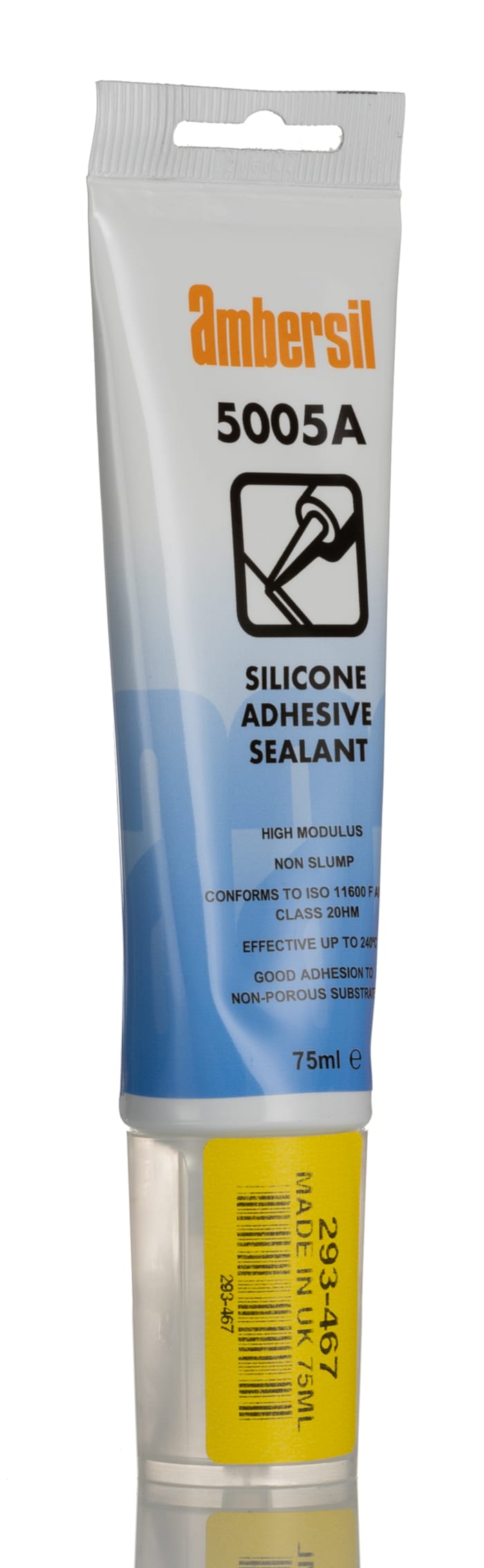 Mastic Ambersil 5005A, Transparent, Tube 75 ml, Acétoxy, +205°C max