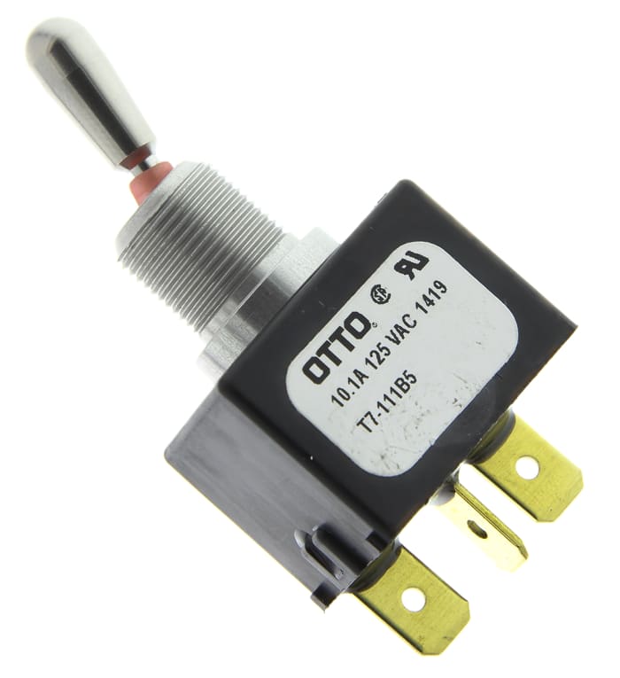 Otto Toggle Switch, Panel Mount, On-On, SPDT, Tab Terminal