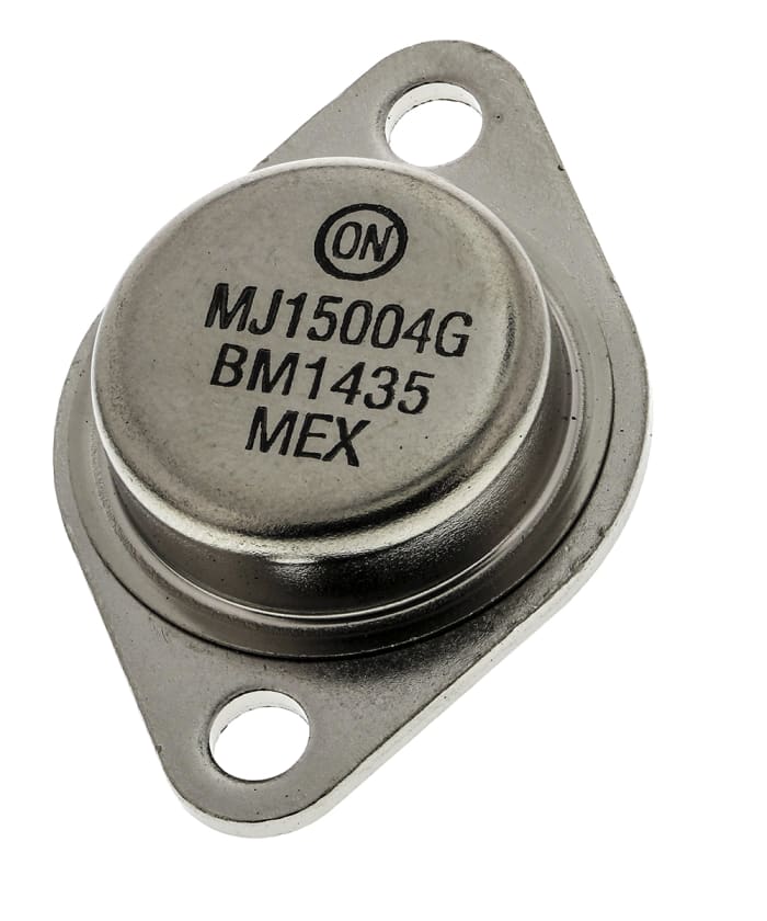 onsemi MJ15004G PNP Transistor, -20 A, -140 V, 2-Pin TO-204AA