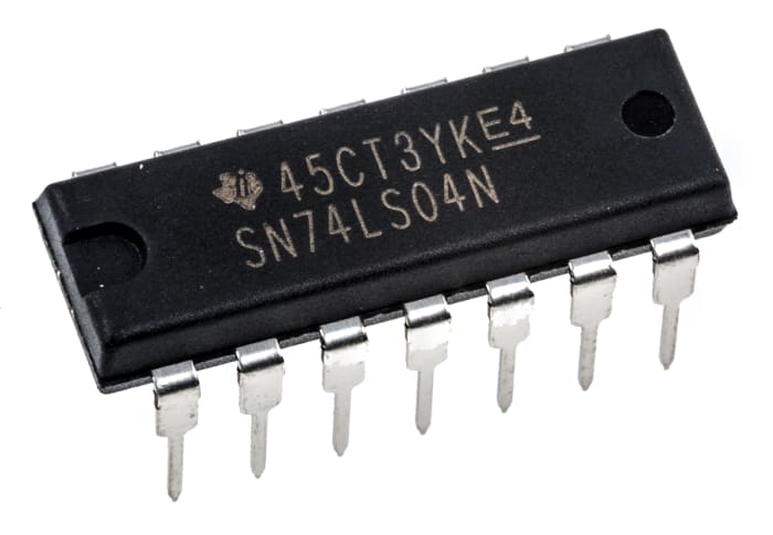 Texas Instruments SN74LS04N Hex Inverter, 14-Pin PDIP