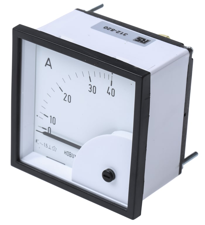 Ampèremètre analogique de panneau V c.a. HOBUT série D72SD, Echelle 0/40A Direct Connected, 72mm x 72mm