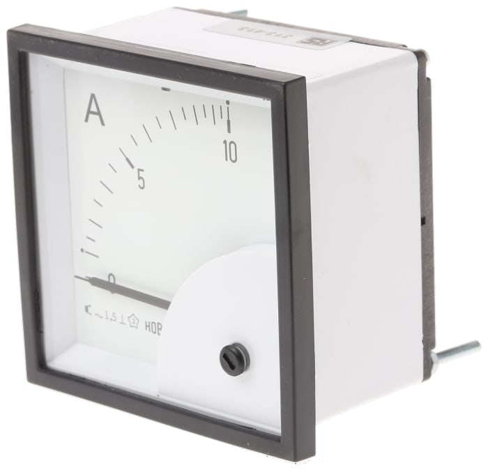HOBUT D72SD Analogue Panel Ammeter 0/10A Direct Connected AC, 72mm x 72mm Moving Iron