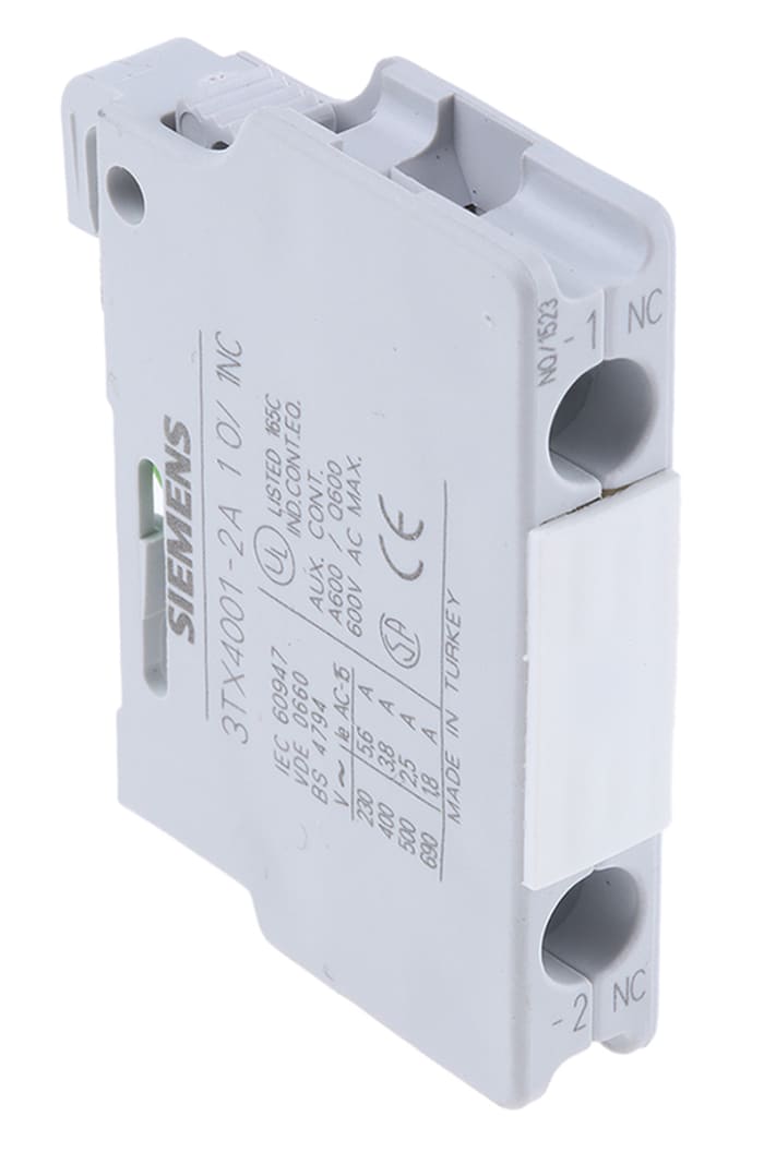 Contacto auxiliar Siemens 3TX4, montaje: directo, 1 NC, 6 A