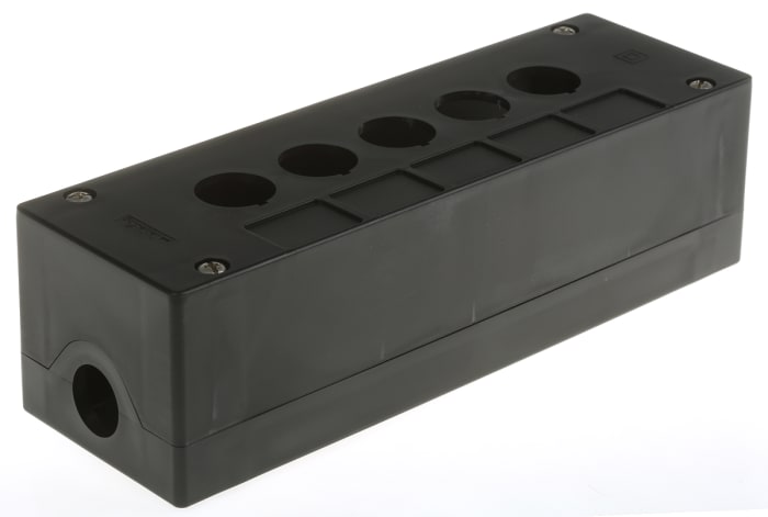 Schneider Electric Black Plastic Harmony Push Button Enclosure - 5 Hole 22mm Diameter