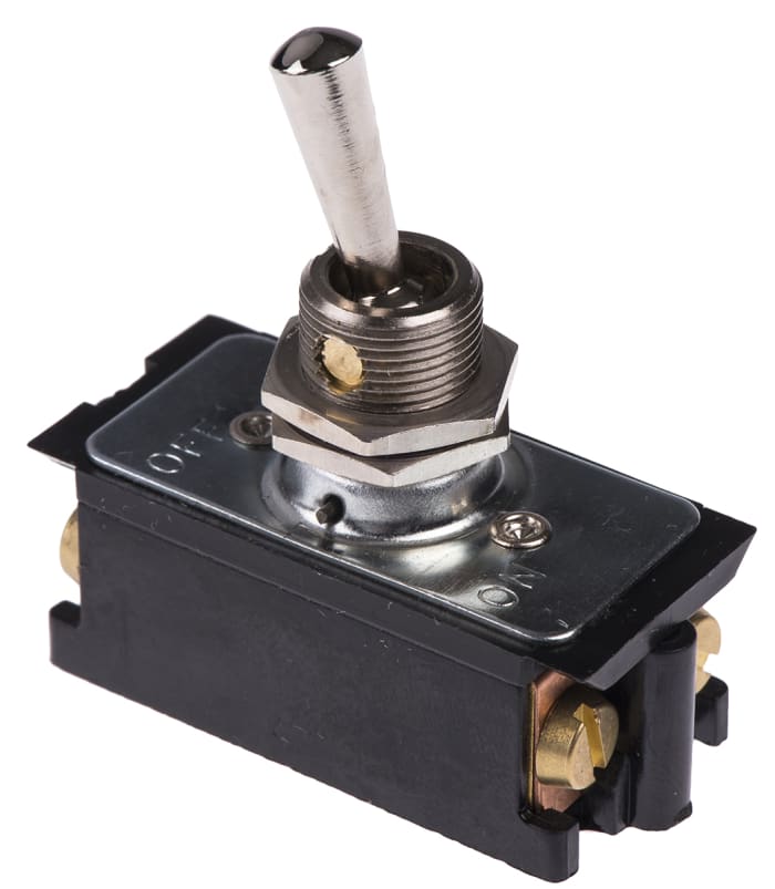 APEM Toggle Switch, Panel Mount, Latching, DPST, Screw Terminal
