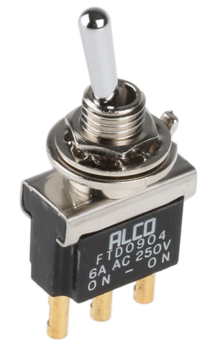 TE Connectivity Toggle Switch, Panel Mount, On-On, SPDT, Solder Terminal, 125V ac