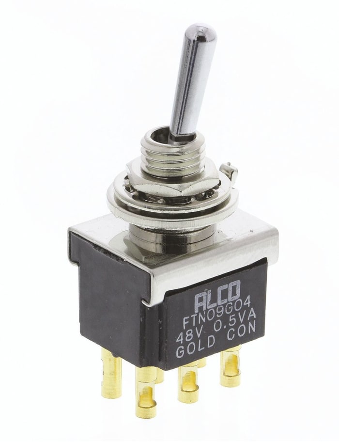 TE Connectivity Toggle Switch, Panel Mount, On-On, DPDT, Solder Terminal, 250V