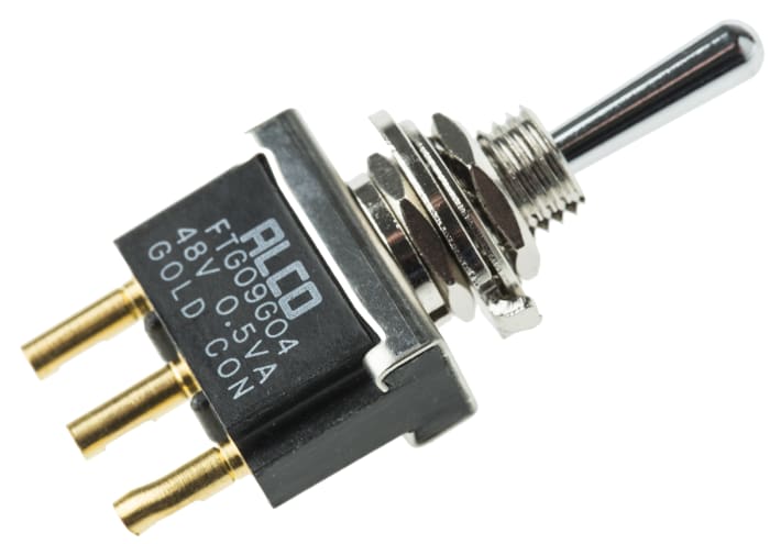 TE Connectivity Toggle Switch, Panel Mount, (On)-Off-(On), SPDT, Solder Terminal, 125V ac