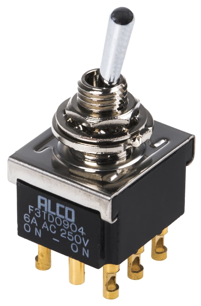 TE Connectivity Toggle Switch, Panel Mount, On-On, 3PDT, Solder Terminal