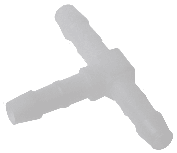 RS PRO 6401 Series Tee Tube-to-Tube Adaptor, Push In 3 mm to Push In 3 mm, Tube-to-Tube Connection Style