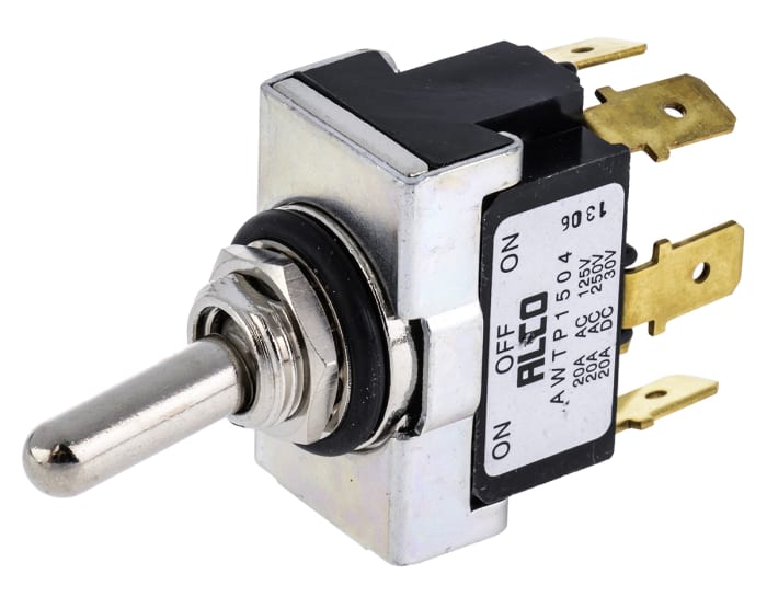 TE Connectivity Toggle Switch, Panel Mount, On-Off-On, DPDT, Tab Terminal