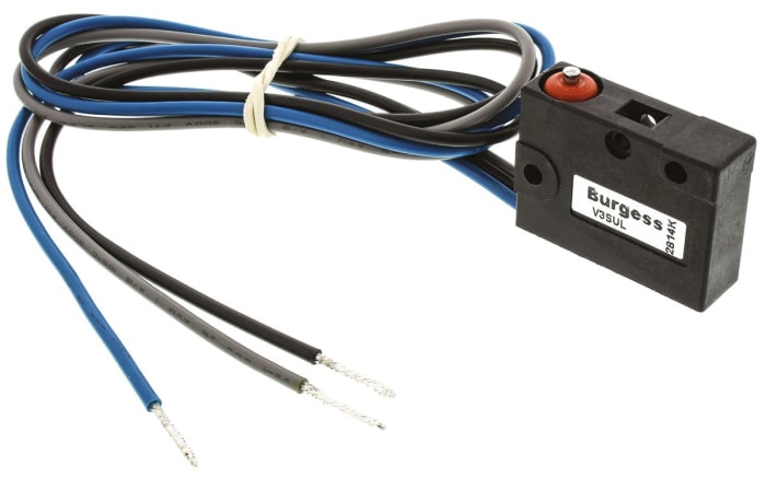 Saia-Burgess Plunger Micro Switch, Pre-wired Terminal, 5 A @ 250 V ac, SPDT, IP67