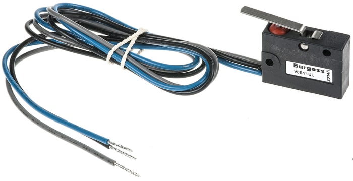Saia-Burgess Lever Micro Switch, Pre-wired Terminal, 5 A @ 250 V ac, SPDT, IP67
