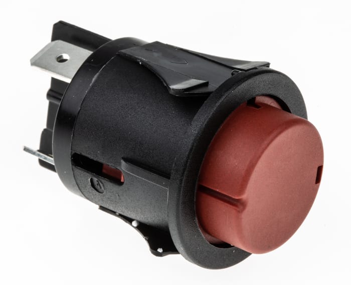 Molveno Push Button Switch, Latching, Panel Mount, 25mm Cutout, DPST