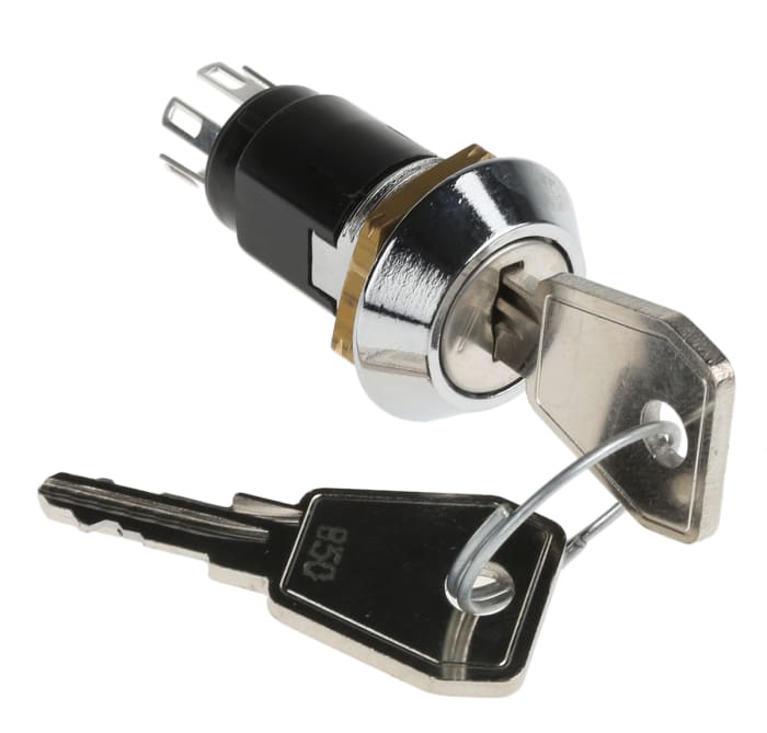Lorlin Key Switch, DP-CO, 1 A @ 24V ac dc / 115V ac 2-Way Common-Key