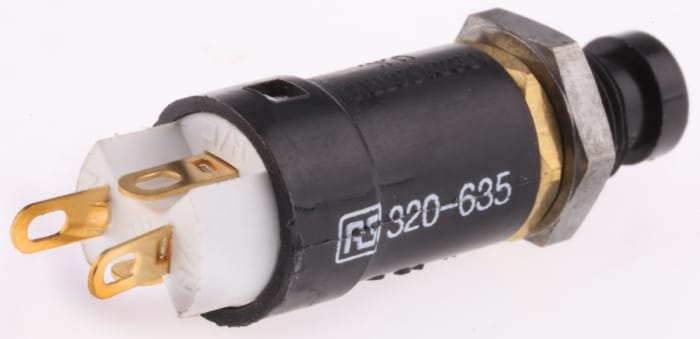 Arcolectric (Bulgin) Ltd Miniature Push Button Switch, Momentary, Panel Mount, 7.1mm Cutout, DPDT, 250V ac