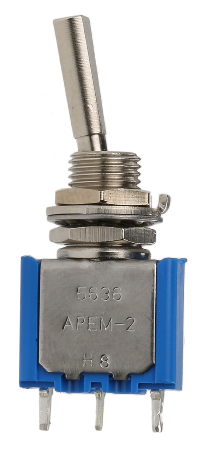 5636A9 APEM APEM Toggle Switch, Panel Mount, OnOn, SPDT, Solder