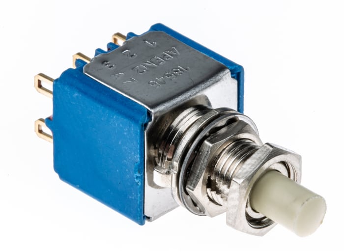 APEM Miniature Push Button Switch, Momentary, Panel, 13.2 x 12 mm Cutout, DPDT