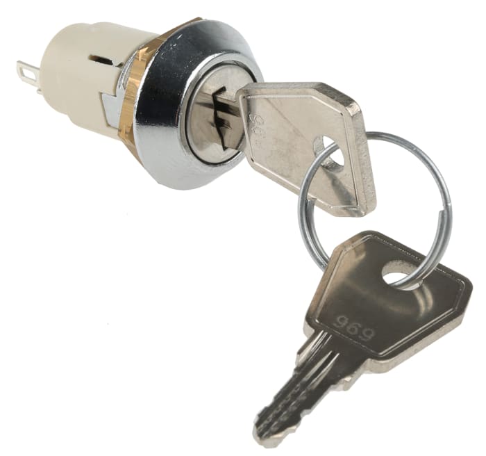 Lorlin Key Switch, SPDT, 1 A @ 24V ac dc / 115V ac 2-Way Random-Key
