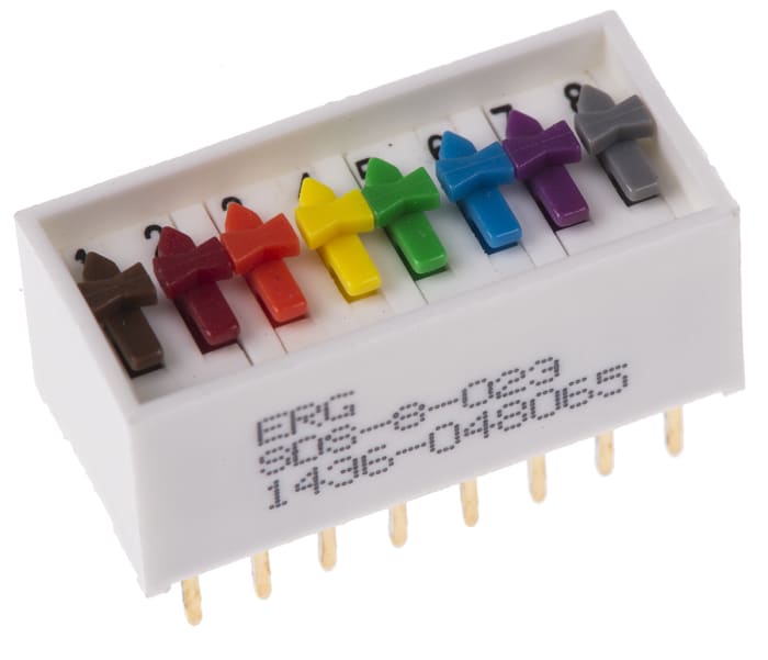 ERG 8 Way Through Hole DIP Switch 8PST