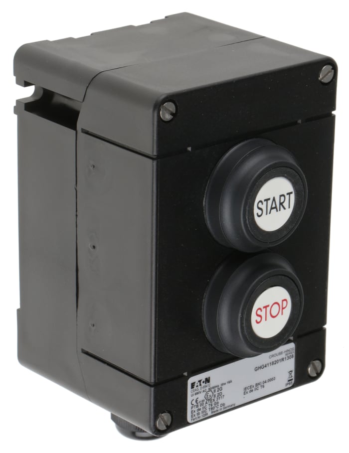 Eaton Push Button Control Station, 2 Cutouts, IP65, IP67