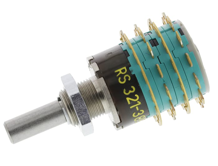 Komütatör / Rotary Switch, 8,5 x 10 mm Deliklere Uygun, 6 Konumlu, Lehime Uygun Bacaklı