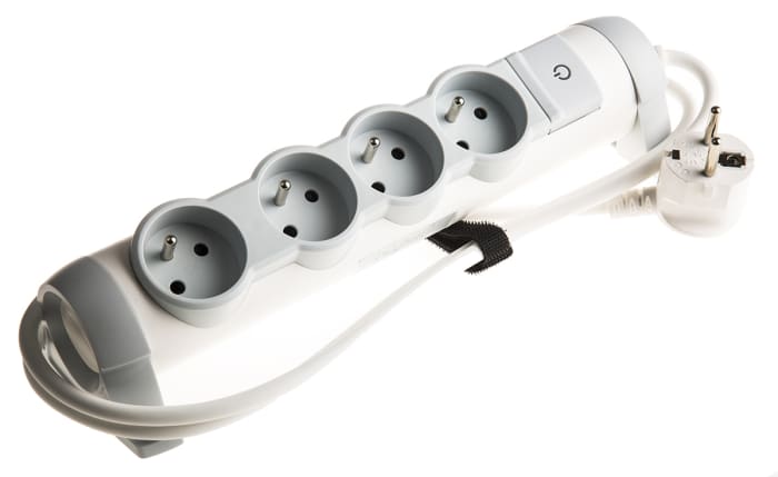 Legrand 1.5m 4 Socket Type E - French Extension Lead, 250 V ac