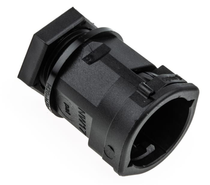 PMA Boru Bağlantı Parçası, Düz Bağlantı Elemanı, Siyah, PA 6, Siyah, 20mm boyutlarında, IP66, Diş Tipi: M20