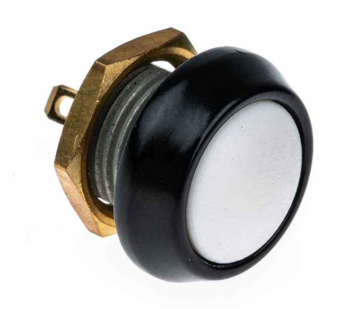 ITW Switches 59 Series Miniature Push Button Switch, Momentary, Panel Mount, 13.65mm Cutout, SPST, Clear LED, 125V ac,