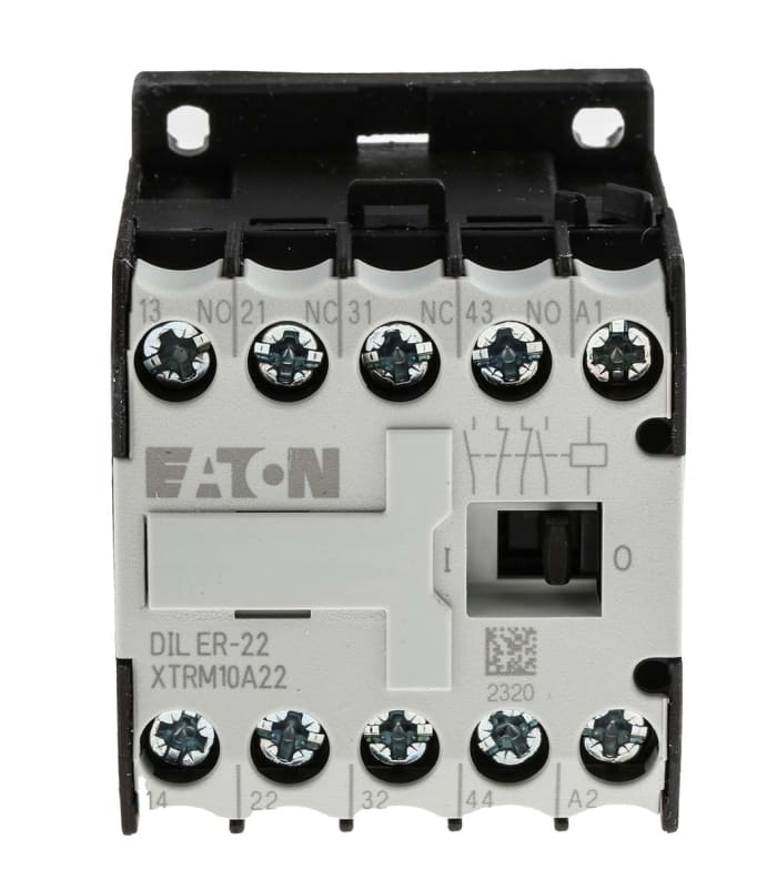 Contacteur Eaton série DILER, 4 pôles , 2 N/O + 2 N/F, 3 A, 24 V c.a.