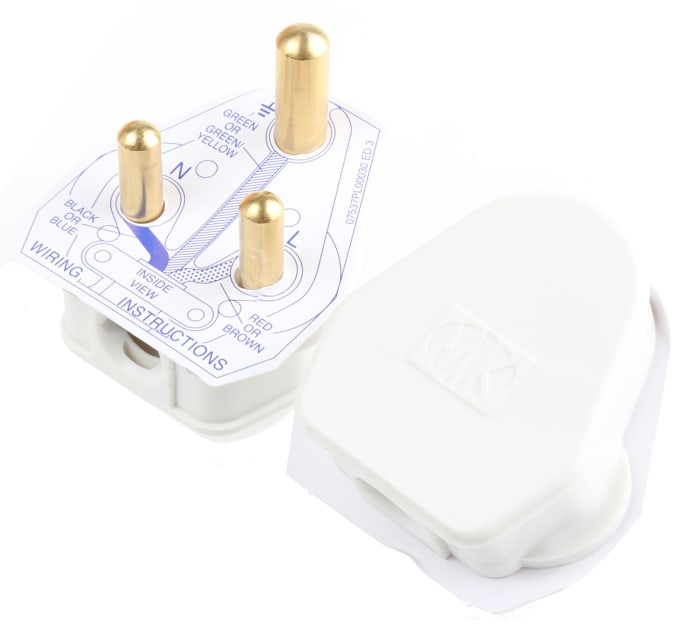 Fiche électrique Mâle MK Electric, 15A, Montage sur câble, 2P+E