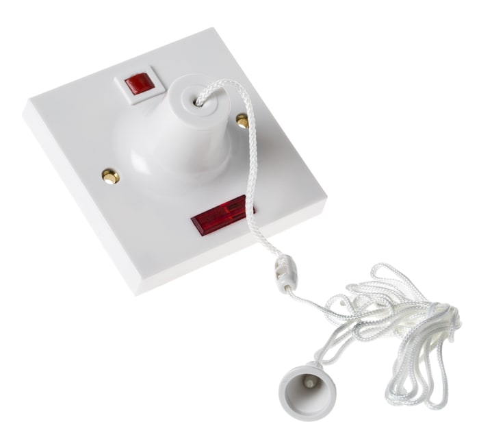 MK Electric White Ceiling Pull Switch, 50A 1 Way