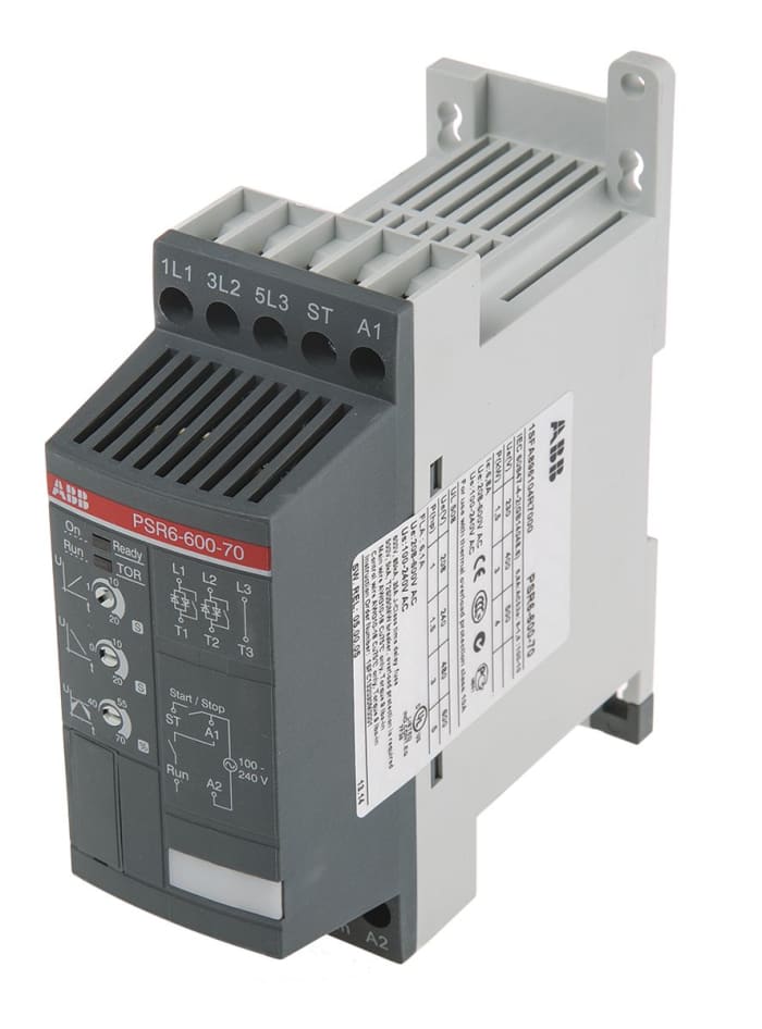 Startér pro plynulý rozběh, řada: PSR 3 kW 6.8 A 600 V AC 3fázový IP20