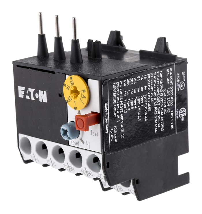 Relais de surcharge Eaton ZE, 1 NO + 1 NF, 1,6 A, 600 V c.a.
