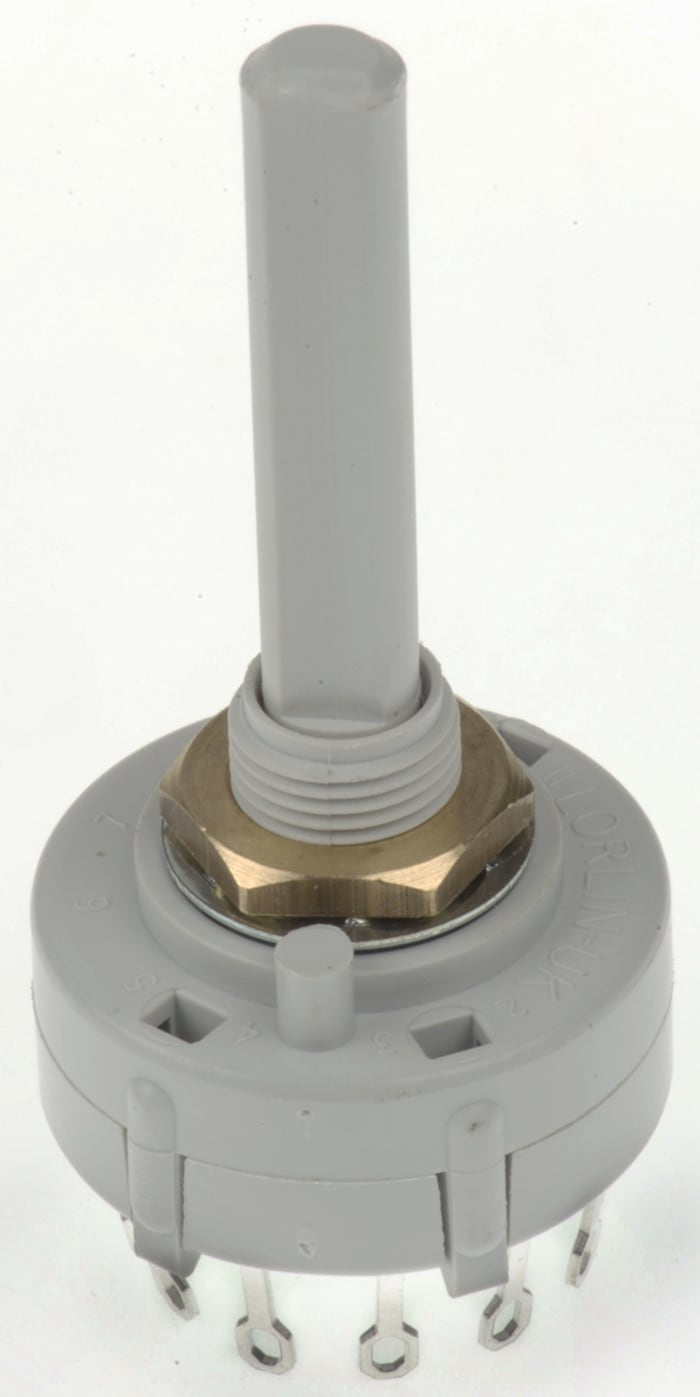 Lorlin, 12 Position SPST Rotary Switch, 150 mA @ 250 V ac, Solder Tab
