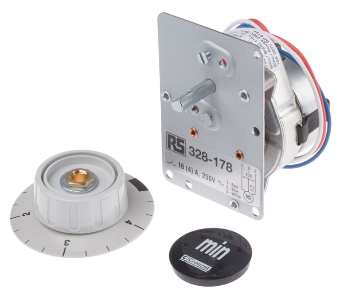 Crouzet Panel Mount Timer Relay, 115V ac, 1-Contact, 0 → 5min, 1-Function, SPDT