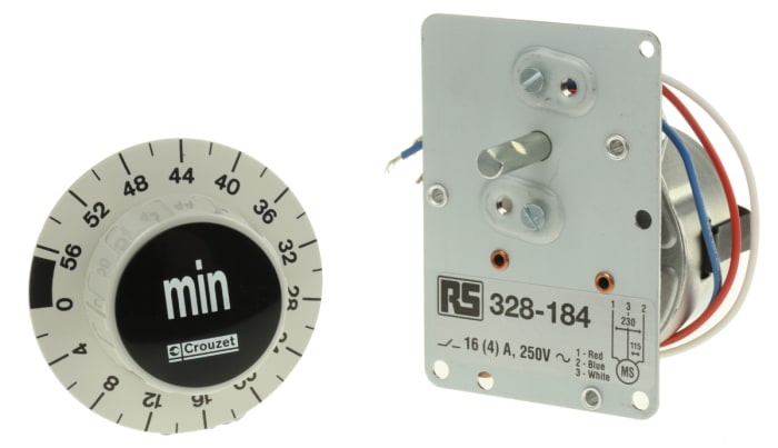 Crouzet Panel Mount Timer Relay, 115V ac, 1-Contact, 0 → 60min, 1-Function, SPDT