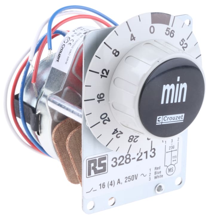 Crouzet Panel Mount Timer Relay, 115V ac, 2-Contact, 0 → 60min, 1-Function, DPDT