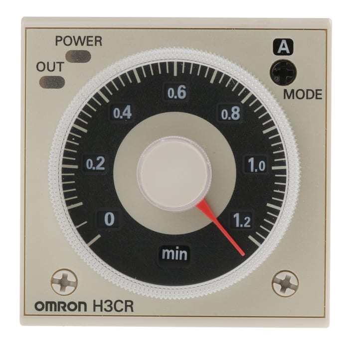 Omron H3CR Series DIN Rail, Panel Mount Timer Relay, 100 → 125 V dc, 100 → 240V ac, 2-Contact, 0.05 s