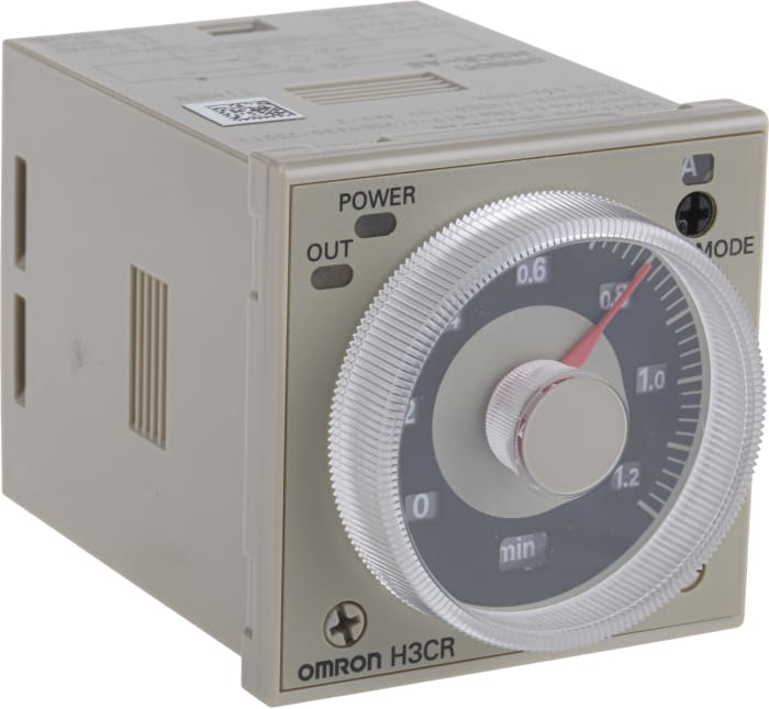 Omron H3CR Series DIN Rail, Panel Mount Timer Relay, 12 → 48 V dc, 24 → 48V ac, 2-Contact, 0.05 s