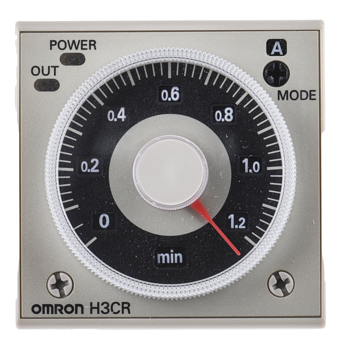 Omron H3CR Series DIN Rail, Panel Mount Timer Relay, 24 → 48V ac/dc, 2-Contact, 0.05 s → 300h, SPDT