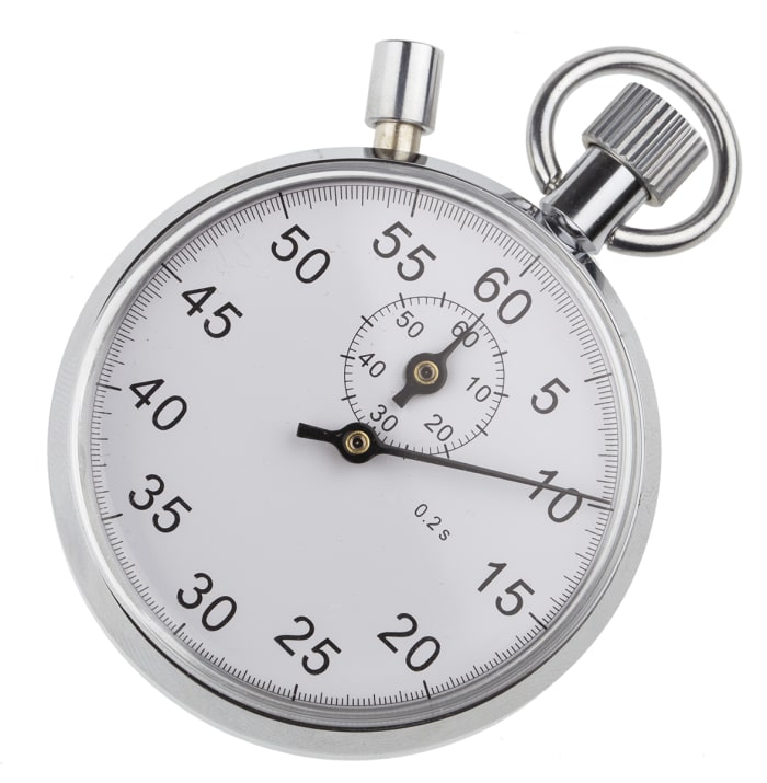 RS PRO Stainless Steel Analogue Pocket 1 h 60 min 60 s