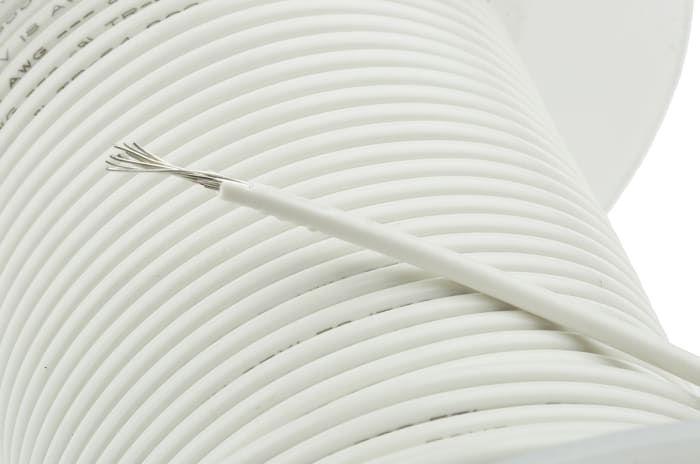 Alpha Wire 3055 Series White 0.75 mm² Hook Up Wire, 18 AWG, 16/0.25 mm, 30m, PVC Insulation, 3055 WH005