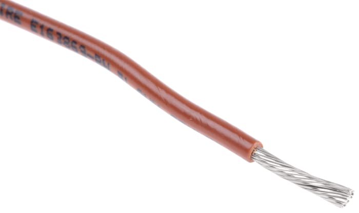 3057 BR005 Alpha Wire, Alpha Wire Brown 1.3 mm² Hook Up Wire, 16 AWG,  26/0.25 mm, 30m, PVC Insulation, 333-458