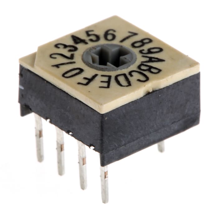 Interruptor DIP, Pasante,, 150 mA a 24 V dc, 16 vías, -20 → +85°C