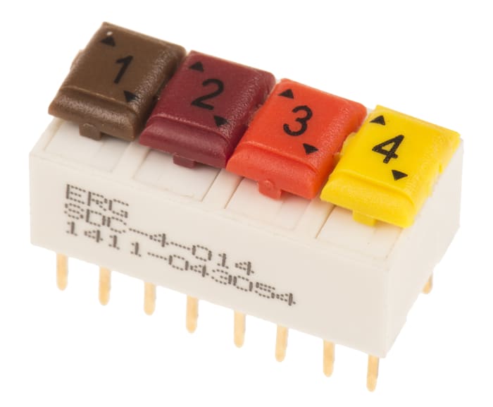 ERG 4 Way Through Hole DIP Switch SPST